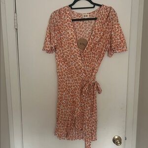 BiBi Coral Floral Mini Dress